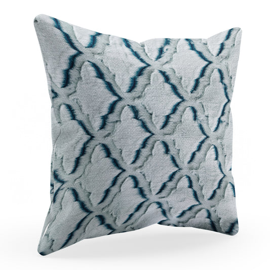 Plutus Light Blue Diamond Animal Faux Fur Luxury Throw Pillow