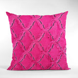 Plutus Fuchsia Purple Diamond Animal Faux Fur Luxury Throw Pillow