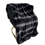 Plutus Black Graphite Furever Faux Fur Luxury Throw Blanket