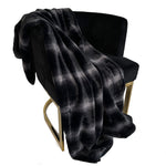 Plutus Black Graphite Furever Faux Fur Luxury Throw Blanket