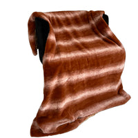 Plutus Orange Brown Furever Faux Fur Luxury Throw Blanket