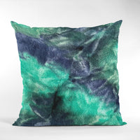Plutus Green Blue Northern Lights Animal Faux Fur Luxury Throw Pillow