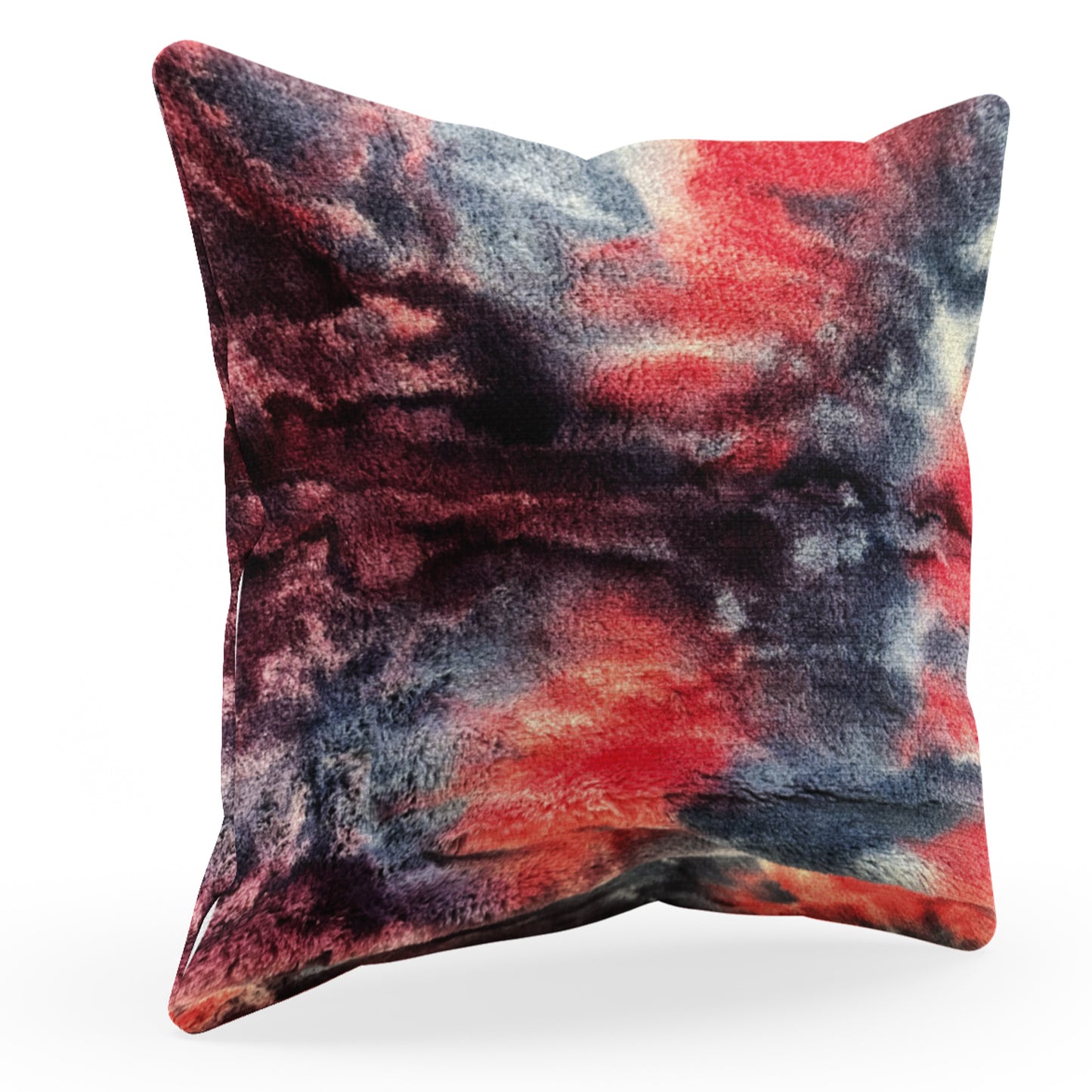 Plutus Blue Red White Fureal Animal Faux Fur Luxury Throw Pillow