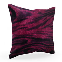 Plutus Fuchsia Black Galaxy Animal Faux Fur Luxury Throw Pillow