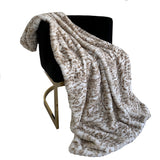 Plutus Light Brown Luxe Lash Faux Fur Luxury Throw Blanket