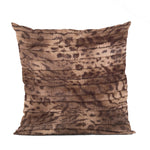 Plutus Brown Luxe Lash Animal Faux Fur Luxury Throw Pillow