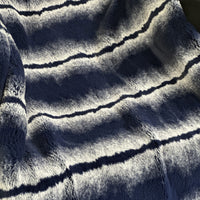 Plutus Navy Fluffy Fields Faux Fur Luxury Throw Blanket