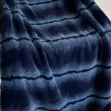 Plutus Blue Fluffy Fields Faux Fur Luxury Throw Blanket