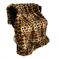 Plutus Brown Jaguar Faux Fur Luxury Throw Blanket