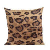 Plutus Brown Jaguar Animal Faux Fur Luxury Throw Pillow