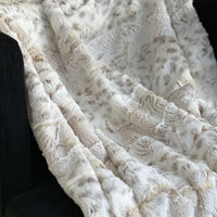 Plutus Taupe Lynx Faux Fur Luxury Throw Blanket