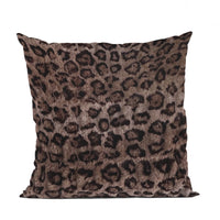 Plutus Brown Leopard Animal Faux Fur Luxury Throw Pillow