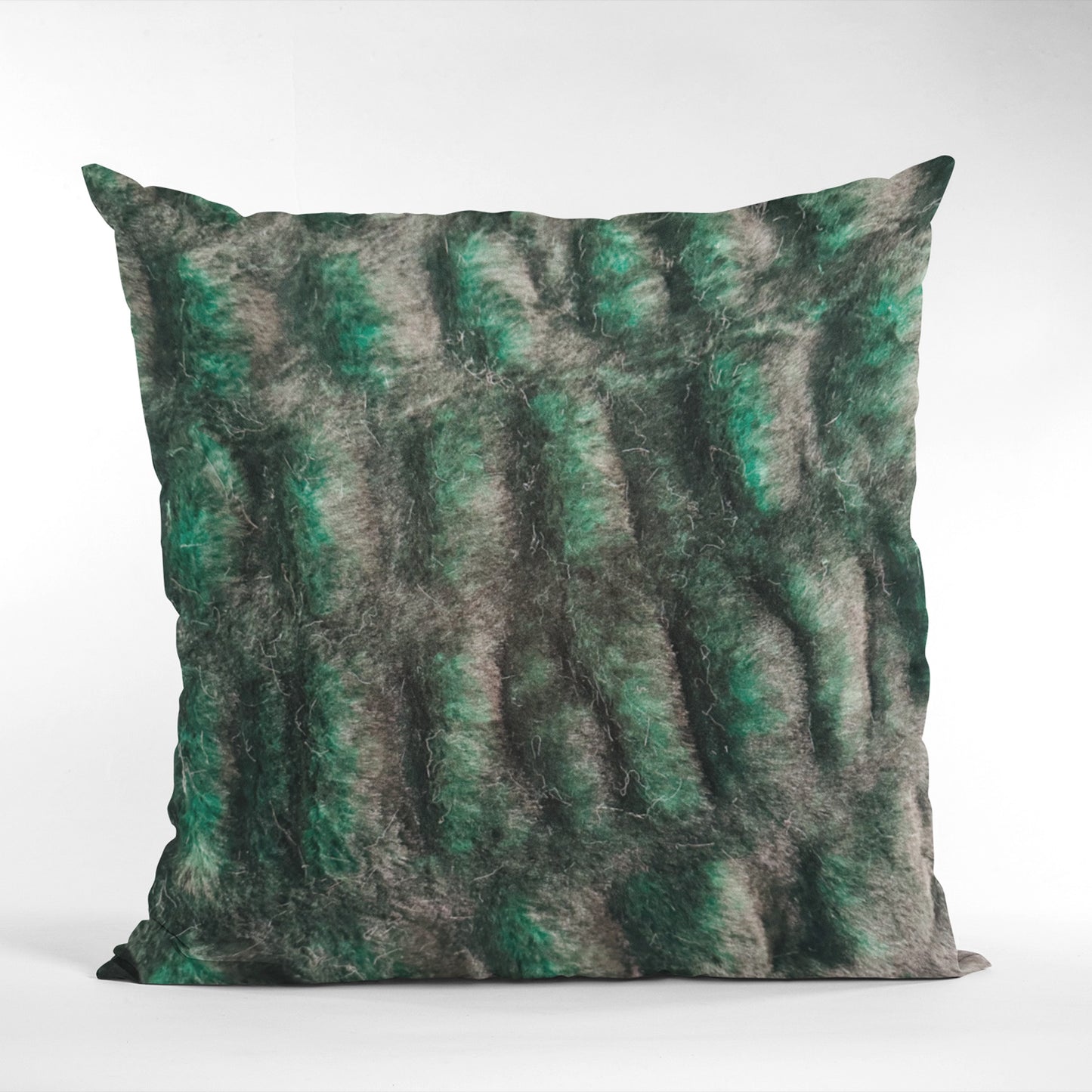 Plutus Emerald Green Plush Pelt Animal Faux Fur Luxury Throw Pillow