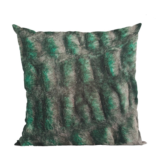 Plutus Emerald Green Plush Pelt Animal Faux Fur Luxury Throw Pillow