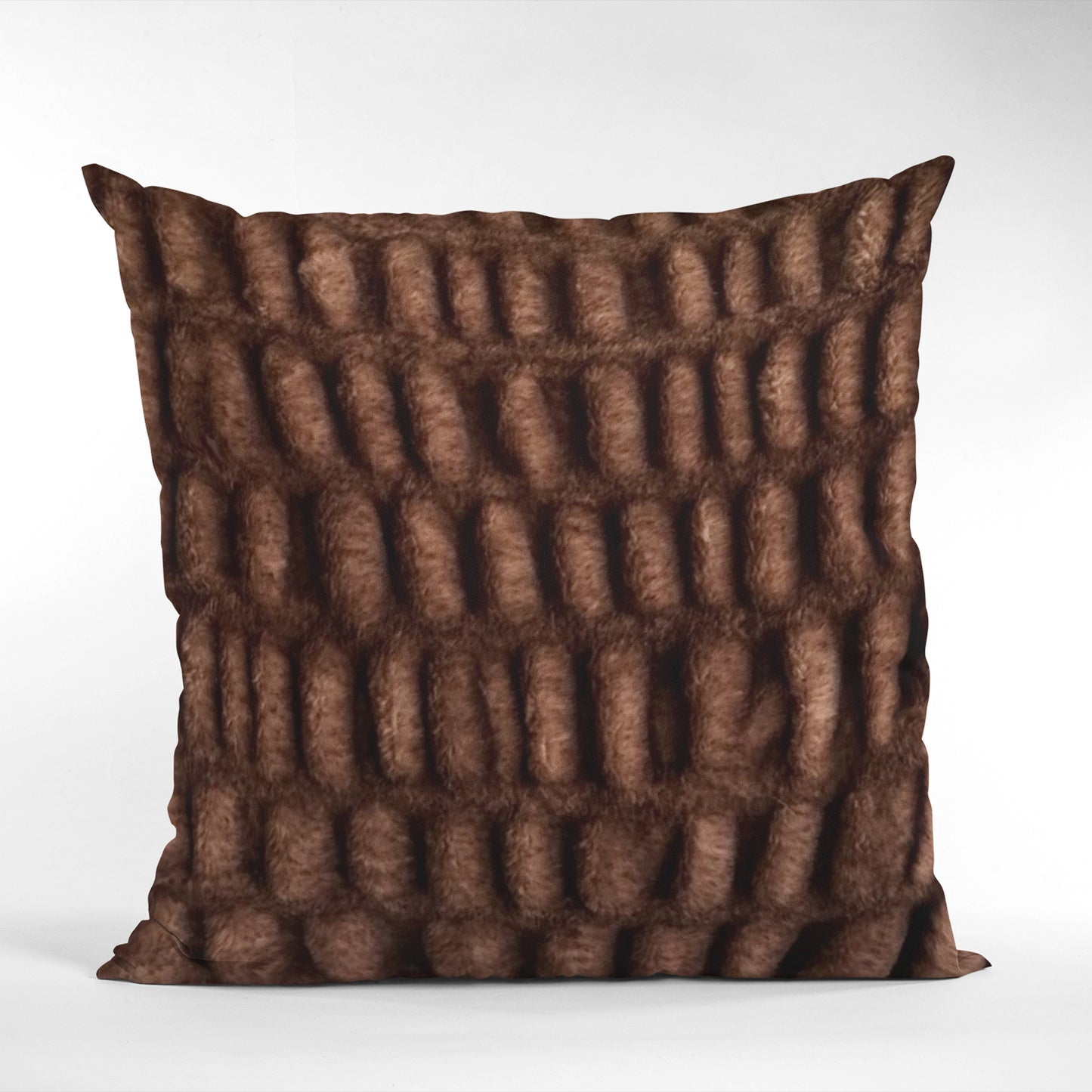 Plutus Brown Plush Pelt Animal Faux Fur Luxury Throw Pillow