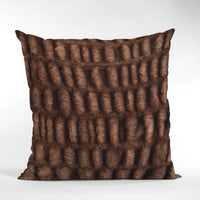 Plutus Brown Plush Pelt Animal Faux Fur Luxury Throw Pillow