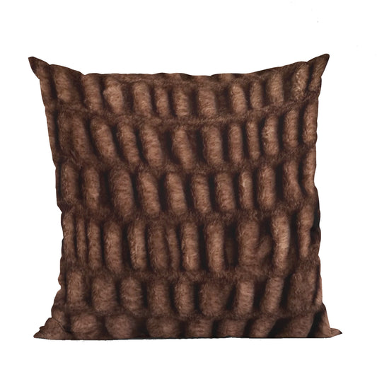 Plutus Brown Plush Pelt Animal Faux Fur Luxury Throw Pillow