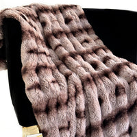 Plutus Brown Fluffy Bunni Faux Fur Luxury Throw Blanket
