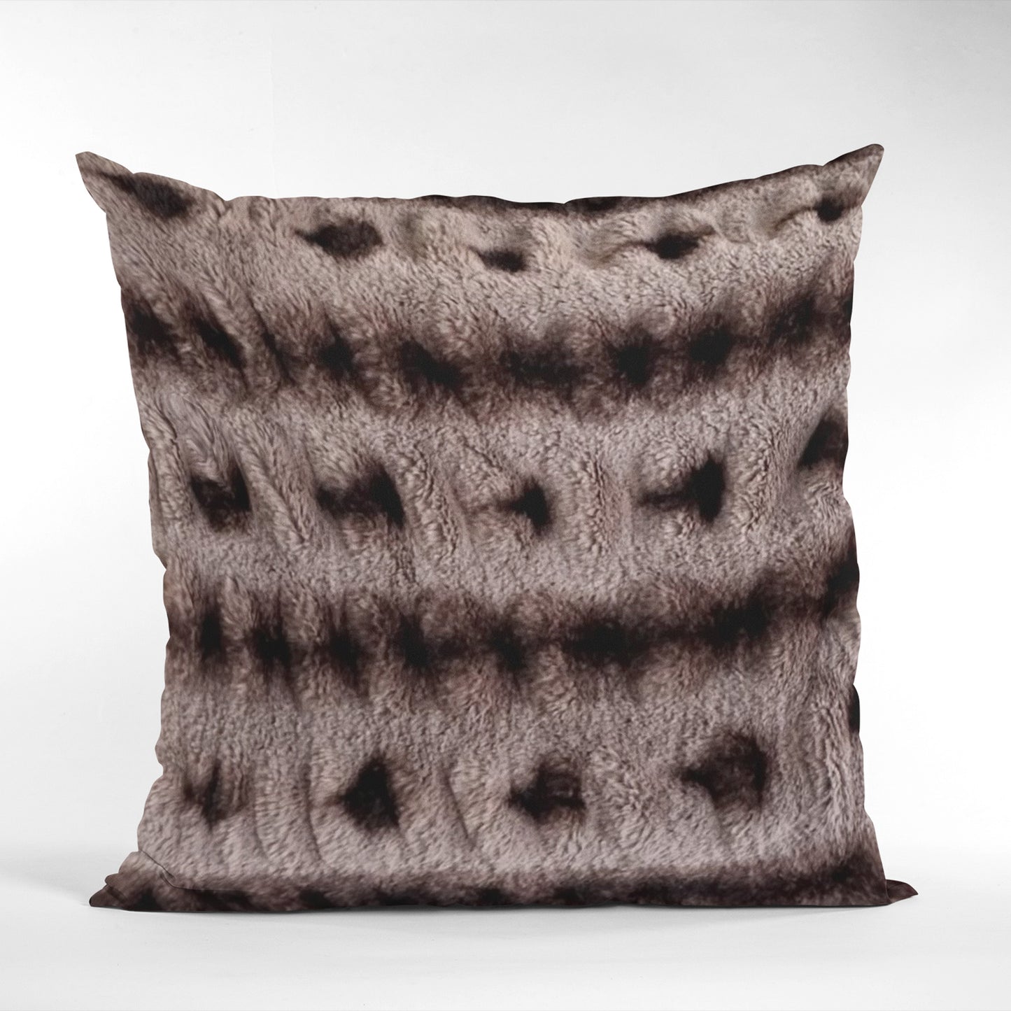 Plutus Brown Fluffy Bunni Animal Faux Fur Luxury Throw Pillow