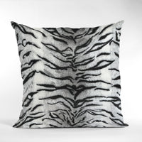 Plutus Black and White Zebra Animal Faux Fur Luxury Throw Pillow