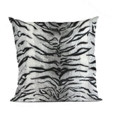 Plutus Black and White Zebra Animal Faux Fur Luxury Throw Pillow